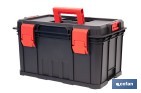 Caja de herramientas modular con separadores removibles y conectores | Capacidad de carga: 50 kg | Compatible con set modular | Medidas: 53 x 35,5 x 31 cm - Cofan