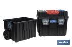 Compact tool box trolley with 2 drawers | Double handle and wheels | Size: 45 x 36 x 64cm - Cofan