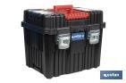 Compact tool box trolley with 2 drawers | Double handle and wheels | Size: 45 x 36 x 64cm - Cofan