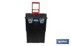 Compact tool box trolley with 2 drawers | Double handle and wheels | Size: 45 x 36 x 64cm - Cofan