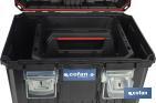 Compact tool box trolley with 2 drawers | Double handle and wheels | Size: 45 x 36 x 64cm - Cofan