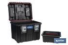 Compact tool box trolley with 2 drawers | Double handle and wheels | Size: 45 x 36 x 64cm - Cofan