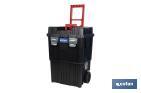 Compact tool box trolley with 2 drawers | Double handle and wheels | Size: 45 x 36 x 64cm - Cofan