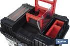 Compact tool box trolley with 2 drawers | Double handle and wheels | Size: 45 x 36 x 64cm - Cofan
