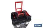 Compact tool box trolley with 2 drawers | Double handle and wheels | Size: 45 x 36 x 64cm - Cofan