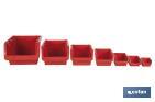 STACKABLE RED STORAGE BIN | EASY ACCESS TO PRODUCTS | AVAILABLE IN DIFFERENT SIZES AND CAPACITIES