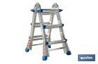 Multi-position Plus ladder | Aluminium | Available with different sizes and rungs | EN 131 Standard | Weight: 150 kilograms - Cofan