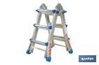 Multi-position Plus ladder | Aluminium | Available with different sizes and rungs | EN 131 Standard | Weight: 150 kilograms - Cofan