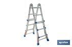 Multi-position Plus ladder | Aluminium | Available with different sizes and rungs | EN 131 Standard | Weight: 150 kilograms - Cofan