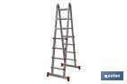 Multi-position aluminium ladder | Available in 4 x 4 and 4 x 5 rungs | Complies with EN 131 and 150 kilograms - Cofan