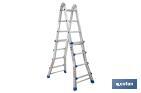 Multi-position Plus ladder | Aluminium | Available with different sizes and rungs | EN 131 Standard | Weight: 150 kilograms - Cofan