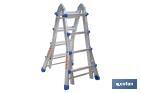 Multi-position Plus ladder | Aluminium | Available with different sizes and rungs | EN 131 Standard | Weight: 150 kilograms - Cofan