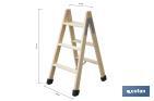 Escaleras de Madera Dobles de Alta Resistencia | Diferentes tamaños y alturas | Seguridad garantizada - Cofan