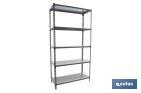 Steel shelving unit | Anthracite | Available with 5 tiers | Galvanised steel | Size: 1,800 X 900 X 400MM - Cofan