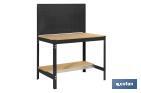 Workbench | With perforated tool panel and 2 wooden shelf boards | Available in anthracite | Size: 1,445 X 910 X 610MM - Cofan