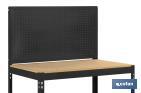 Workbench | With perforated tool panel and 2 wooden shelf boards | Available in anthracite | Size: 1,445 X 910 X 610MM - Cofan