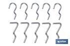 SET OF 10 SINGLE PEGBOARD HOOKS | SUITABLE FOR PERFORATE TOOL PANELS | AVAILABLE IN VARIOUS SIZES | MATERIAL: ZINC-PLATED STEEL