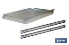 Galvanised steel drawer | Suitable for workbenches | Telescopic runners included | Size: 11 x 107.5 x 59cm - Cofan