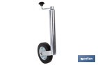 Rueda Jockey de remolque 48 mm | Caucho sólido 200 x 50 mm y acero galvanizado con altura regulable - Cofan