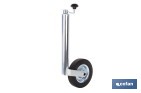 Rueda Jockey de remolque 48 mm | Caucho sólido 200 x 50 mm y acero galvanizado con altura regulable - Cofan