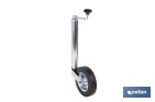 Rueda Jockey de remolque 48 mm | Caucho sólido 200 x 50 mm y acero galvanizado con altura regulable - Cofan