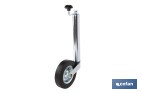 Rueda Jockey de remolque 48 mm | Caucho sólido 200 x 50 mm y acero galvanizado con altura regulable - Cofan