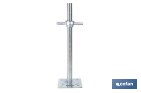 BASE NIVELADORA PARA ANDAMIO TUBULAR | HUSILLO ROSCADO DE ACERO GALVANIZADO 3,4 × 50 CM Y PLACA 15 × 15 CM