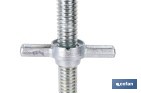 Base niveladora para andamio tubular | Husillo roscado de acero galvanizado 3,4 × 50 cm y placa 15 × 15 cm - Cofan