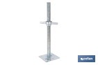 Base niveladora para andamio tubular | Husillo roscado de acero galvanizado 3,4 × 50 cm y placa 15 × 15 cm - Cofan