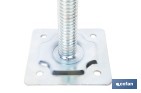 Base niveladora para andamio tubular | Husillo roscado de acero galvanizado 3,4 × 50 cm y placa 15 × 15 cm - Cofan