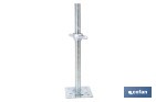 Base niveladora para andamio tubular | Husillo roscado de acero galvanizado 3,4 × 50 cm y placa 15 × 15 cm - Cofan