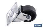 Rueda de goma gris con placa giratoria | Diámetros desde 30 mm hasta 40 mm | Para pesos desde 25 kg hasta 32 kg - Cofan