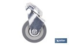 Roulette en caoutchouc gris pour vis traversant | Diamètres de 30 à 75 mm | Pour des poids de 25 kg jusqu'à 45 kg - Cofan
