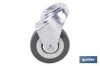Roulette en caoutchouc gris pour vis traversant | Diamètres de 30 à 75 mm | Pour des poids de 25 kg jusqu'à 45 kg - Cofan