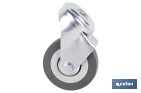 Roulette en caoutchouc gris pour vis traversant | Diamètres de 30 à 75 mm | Pour des poids de 25 kg jusqu'à 45 kg - Cofan