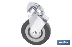Roulette en caoutchouc gris pour vis traversant | Diamètres de 30 à 75 mm | Pour des poids de 25 kg jusqu'à 45 kg - Cofan
