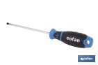 Destornillador plano electricista DIN 5265 modelo Gripforce | Punta magnética y mango antideslizante | Disponible en diferentes tamaños - Cofan