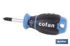 Destornillador corto de carrocero de Phillips, Pozidrive y plano. - Cofan