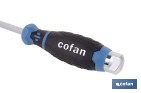 Destornillador plano de impacto Gripforce | Cabeza de golpeo y mango antideslizante | Disponible en diferentes tamaños - Cofan