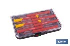 Set de 7 destornilladores aislados modelo Gripforce | Incluye punta Phillips y punta plana | Mango antideslizante - Cofan