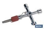 LLAVE DE CABINA MULTIFUNCIONAL | ALEACIÓN DE ZINC CROMADA | 7 PERFILES | LONGITUD: 7,5 CM