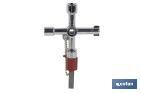 Llave de cabina multifuncional | Aleación de zinc cromada | 7 perfiles | Longitud: 7,5 cm - Cofan