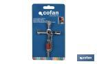 Llave de cabina multifuncional | Aleación de zinc cromada | 7 perfiles | Longitud: 7,5 cm - Cofan