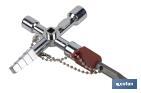 LLAVE DE CABINA MULTIFUNCIONAL | ALEACIÓN DE ZINC CROMADA | IDEAL PARA ELECTROTÉCNICA, FONTANERÍA | 10 PERFILES | LONGITUD: 8,5 CM