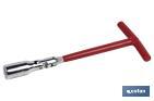 Spark plug wrench | Non-slip red handle | Size: 5/8" and 13/16" - Cofan