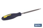 Lime triangulaire étroite | Modèle Extra-doux | Deux dimensions disponibles | Manche interchangeable et ergonomique - Cofan