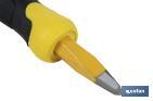 Point head chisel with hex shank | With protective handle | Available in various sizes | Steel - Cofan