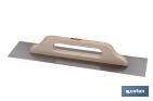 Extra-long micro-concrete trowel | Size: 500 x 120 x 0.4mm | Stainless steel | Wooden handle - Cofan