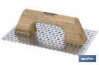 Llana rascador de monocapa | Medidas: 250 x 150 mm | Fabricada en acero inoxidable | Mango de madera - Cofan