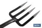 Horca para cavar de acero endurecido | 4 dientes | Ideal para jardinería y agricultura | Medidas: 23 x 105 cm - Cofan
